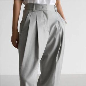 Elegant Gray Women's Pleated Pants